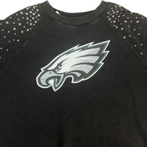 Womens Gameday Couture Philadelphia Eagles Black French Terry Studded Sweatshirt